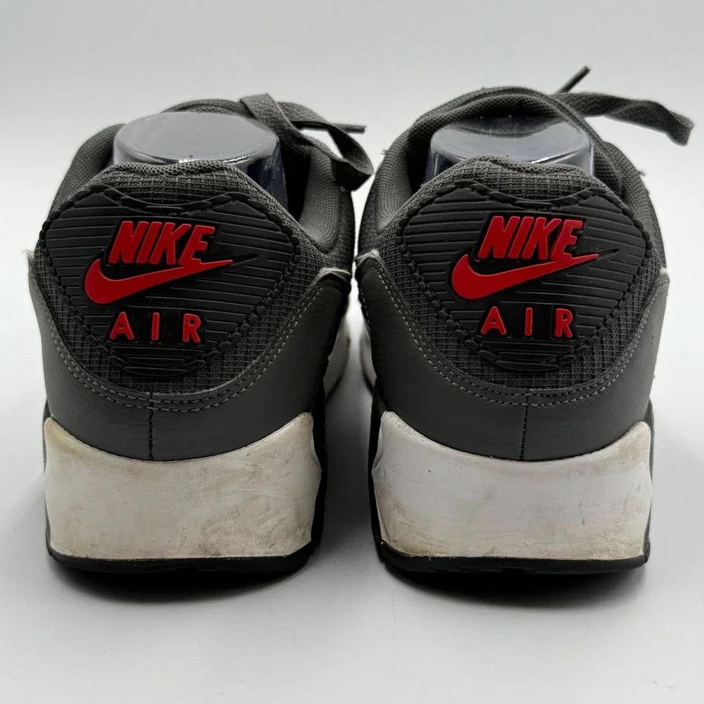 Nike Air Max 90 Iron Grey Dark‎ Smoke Grey Red DR0145-003 Mens 11